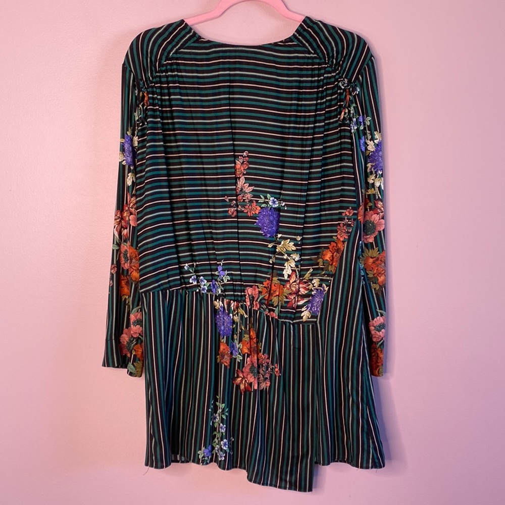 Zara Girls Casual Collection Floral, Asymmetrical, pleated, Long sleeve Dress